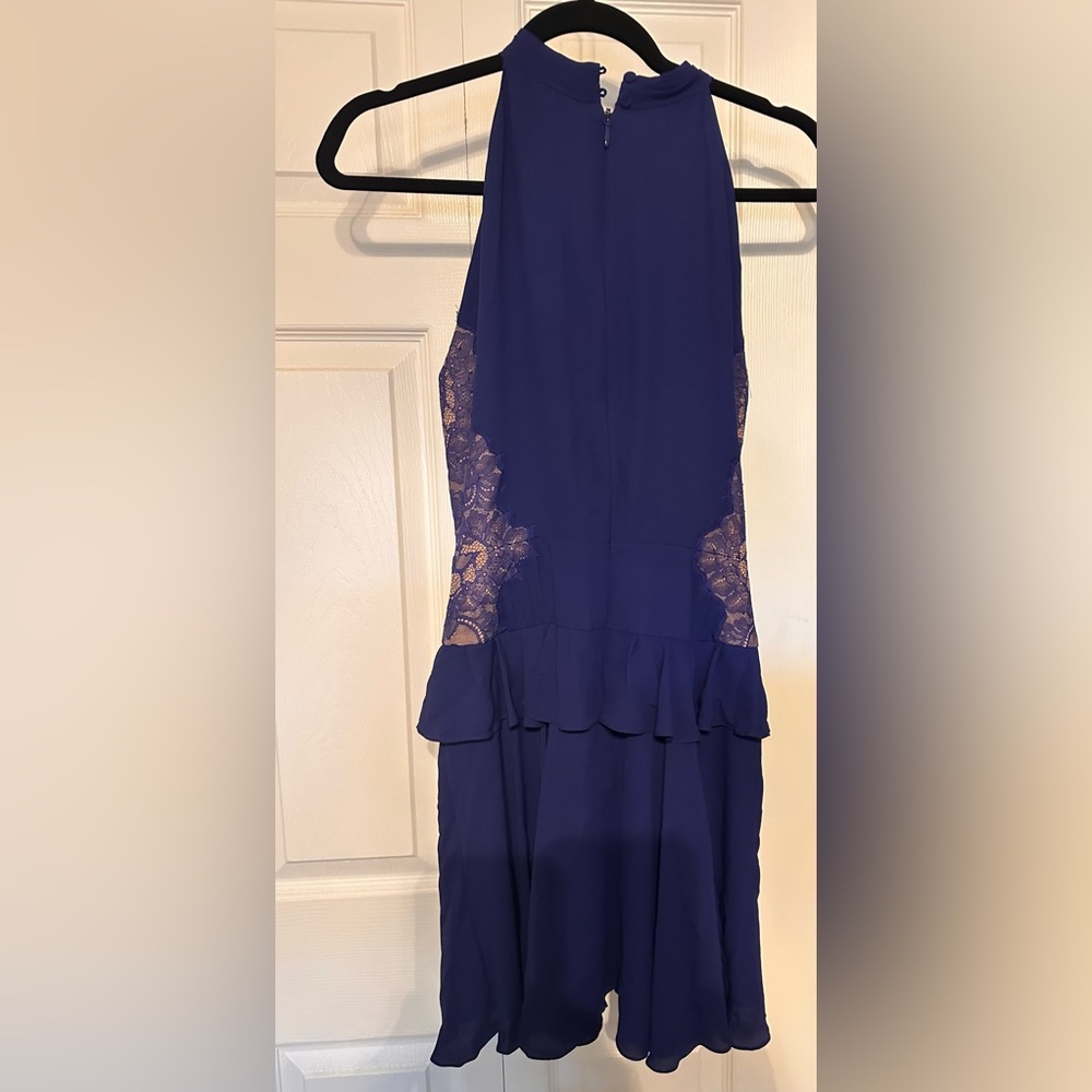 BCBGMaxAzria Blue Pink Tiered Ruffled Cocktail Dress - Picture 1 of 2